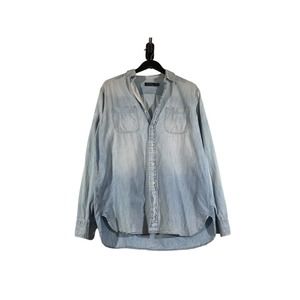 Polo Ralph Lauren Denim Chambray Work Shirt Blue Jeans Cowboy Western Medium